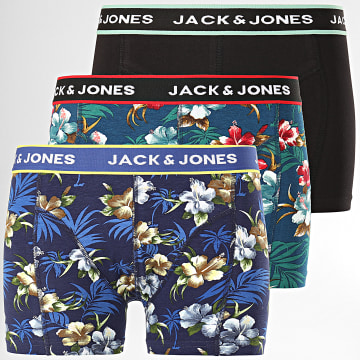  Jack And Jones - Lot de 3 Boxers Flower Noir Floral