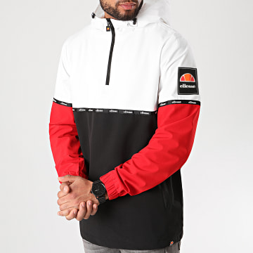 Veste Matelassée Ellesse PEJO Rouge - Taille 6 UK - Coupe Boyfriend Ample à Capuche - Neuf