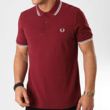  Fred Perry - Polo Manches Courtes Twin Tipped M3600 Bordeaux
