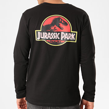  Jurassic Park - Tee Shirt Manches Longues Jurassic Park Original Logo Recto Verso Noir