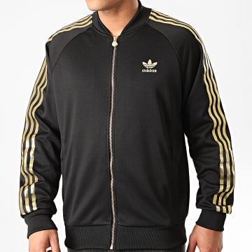 Adidas Originals Veste Zippee A Bandes SST 24 GK0658 Noir Dore LaBoutiqueOfficielle