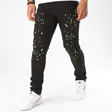 Jean Skinny Noir Avec Rivets Dorés Taille 5 - Occasion Très Bon État, Fille Junior