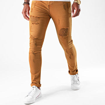 LBO - Jeans skinny con strappi LB054C20 Cammello
