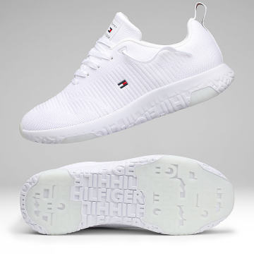 Tommy Hilfiger - Corporate Knit Rib Runner Zapatillas FM0FM02938 Blanco