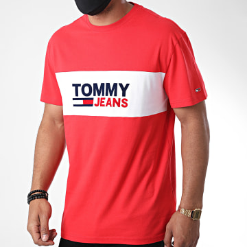 Tommy Jeans Tee Shirt Pieced Band Logo 8360 Rouge LaBoutiqueOfficielle