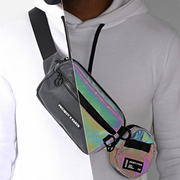 Project X Paris Sac Banane Réfléchissant B1909 Gris Anthracite