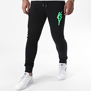  Da Uzi - Pantalon Jogging Logo Noir Vert Fluo