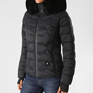 Comme Des Loups - Doudoune Chauffante Capuche Fourrure Femme Val Thorens Bis Noir