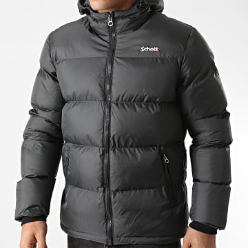  Schott NYC - Doudoune Capuche Idaho Gris Anthracite