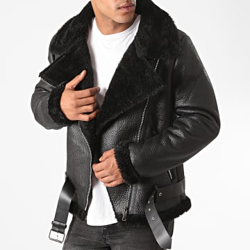 Frilivin Veste Col Fourrure HP026 Noir Noir Ryses