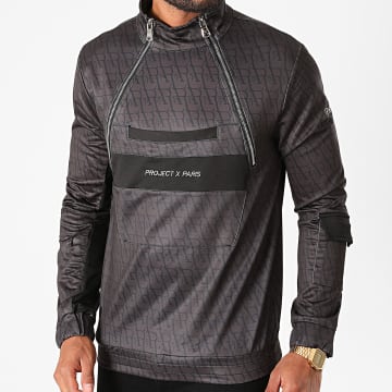 Project X Paris Sweat Col Rond Logo Et Taches De Peinture - Coupe Droite Streetwear