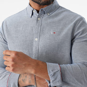 Tommy Jeans - Chemise Manches Longues Stretch Oxford 9594 Bleu Clair Chiné