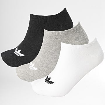 Adidas Originals - Set di 3 paia di calzini bassi FT8524 nero bianco grigio erica