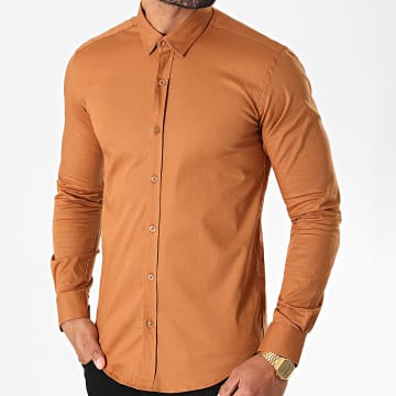  LBO - Chemise Manches Longues Slim Fit 1411 Camel