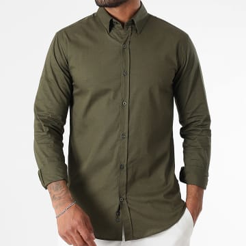 LBO - Slim Fit Overhemd met lange mouwen 1421 Kaki Groen