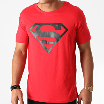  DC Comics - Tee Shirt Superman Logo Rouge Noir