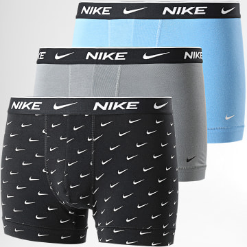 Nike - Pack De 3 Boxers Everyday Cotton Stretch KE1008 Negro Gris Azul