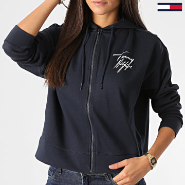 Sweat Femme Crew Clothing Bleu, Fermeture éclair Intégrale, Taille 10, Poches Logo