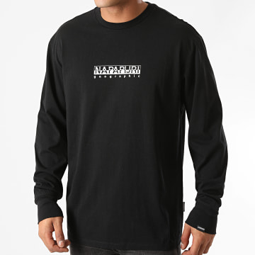 T-shirt Napapijri Manches Longues Gris Clair XXXL - Occasion Très Bon état, Confort Homme