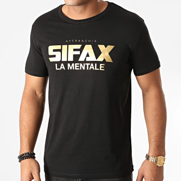  Sifax - Tee Shirt La Mentale Noir Doré