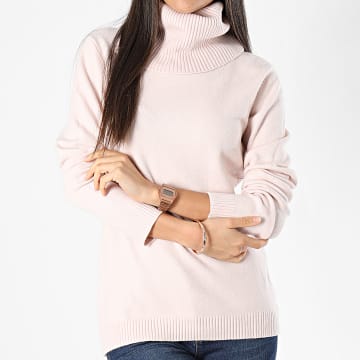 Girls Outfit - Pull Col Roulé Femme W9084 Rose - LaBoutiqueOfficielle.com