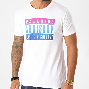  Parental Advisory - Tee Shirt Logo Gradient Blanc Dégradé