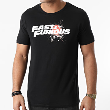  Fast & Furious - Tee Shirt Fast And Furious Splatter Noir Orange