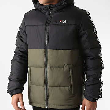 Fila Doudoune Capuche A Bandes Tanner 687887 Vert Kaki Noir LaBoutiqueOfficielle