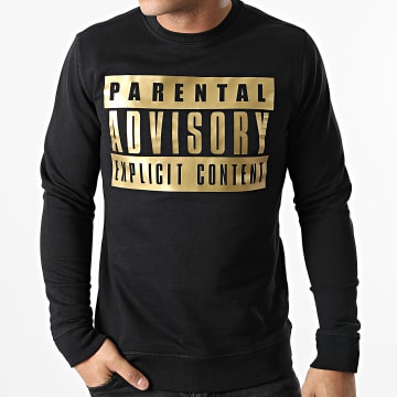  Parental Advisory - Sweat Crewneck Gold Logo Noir