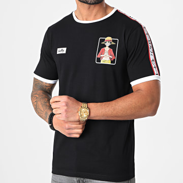  One Piece - Tee Shirt A Bandes Luffy Noir