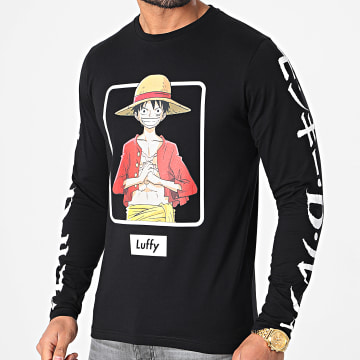 T-Shirt à Longues Manches pour Enfant One Piece Luffy Gear 4 Noir main image 1