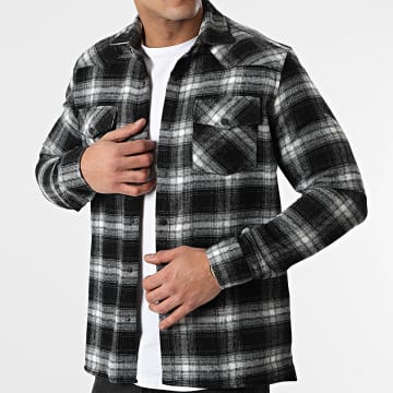 Chemise à Carreaux Vintage Pour Homme - Manches Longues, Coupe Droite, Noir - Idéale Pour Loisirs, Soirées Ou Bureau Décontracté