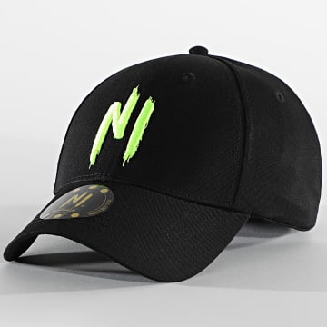  NI by Ninho - Casquette 001 NI Logo Noir Jaune Fluo