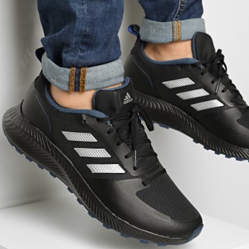 Adidas Sportswear Baskets RunFalcon 2 TR FZ3578 Core Black Silver Metallic Crew Navy LaBoutiqueOfficielle