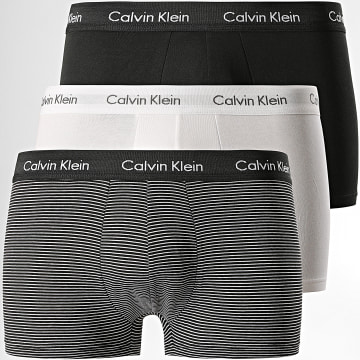  Calvin Klein - Lot De 3 Boxers Cotton Stretch U2664G Noir Blanc