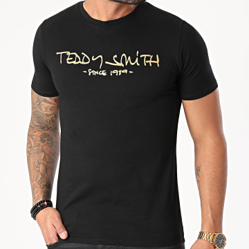  Teddy Smith - Tee Shirt Ticlass Basic Noir Doré