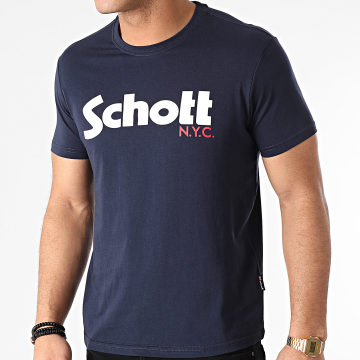  Schott NYC - Tee Shirt TSLOGO Bleu Marine