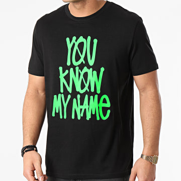  DJ Leska - Tee Shirt You Know My Name Noir Vert Fluo