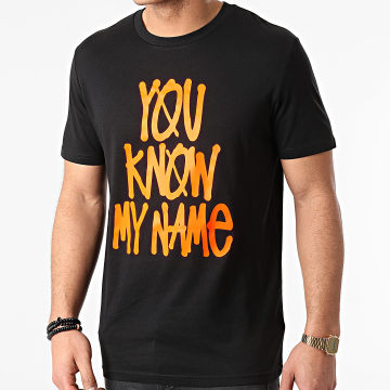  DJ Leska - Tee Shirt You Know My Name Noir Orange Fluo