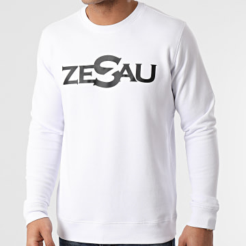 Zesau - Felpa girocollo con logo Bianco