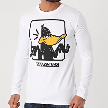  Looney Tunes - Tee Shirt Manches Longues Daffy Duck Blanc