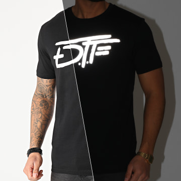 DTF - Maglietta nera con logo riflettente
