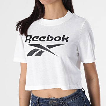  Reebok - Tee Shirt Femme Crop GQ9492 Blanc