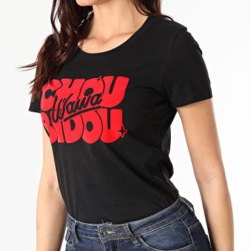  Booshra Et Mamad - Tee Shirt Femme Choubidouwawa Noir Rouge