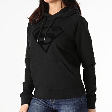  DC Comics - Sweat Capuche Femme Logo Noir Noir