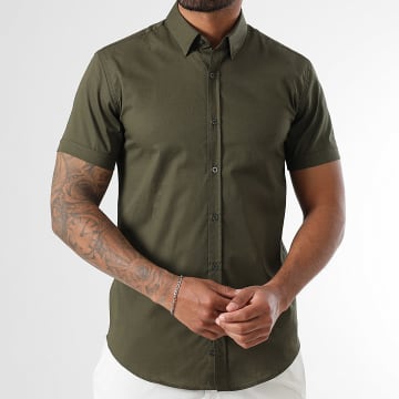 LBO - Slim Fit Overhemd met korte mouwen 1707 Kaki Groen