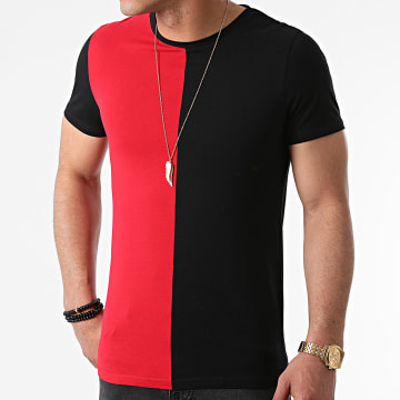  LBO - Tee Shirt Bicolore 1635 Noir Rouge