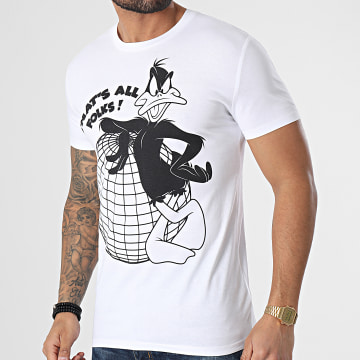  Looney Tunes - Tee Shirt Daffy Duck Globe Blanc