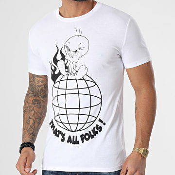  Looney Tunes - Tee Shirt Titi Globe Blanc