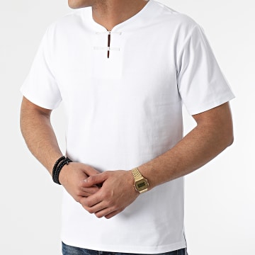 John H - Tee Shirt Oversize XW923 Blanc Réfléchissant
